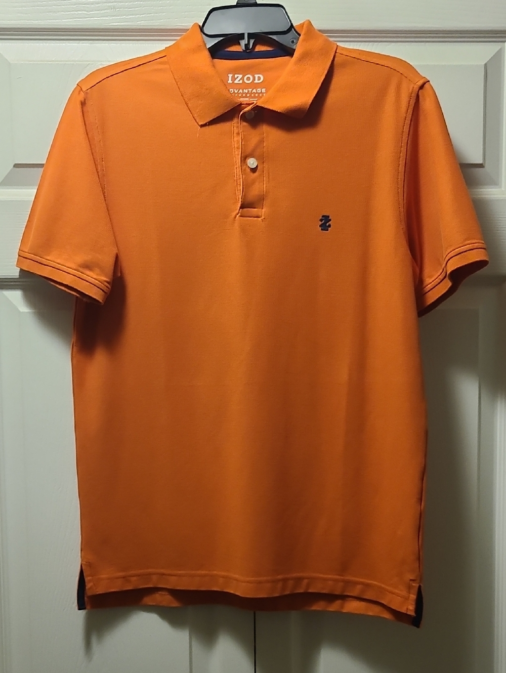 Izod Men's Polo Shirt in Bright Orange with Navy Logo